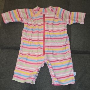 i play. Colorful Striped Baby Swim Rashguard